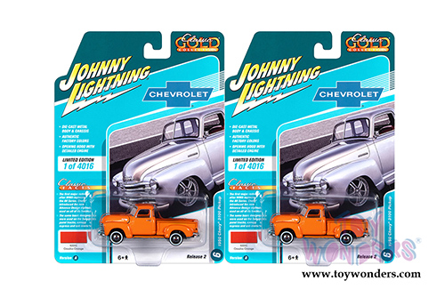 Round 2 Johnny Lightning - Classic Gold Collection | Chevrolet&reg; 3100 Pickup Truck (1965, 1/64 scale diecast model car, Omaha Orange) JLSP106/24A