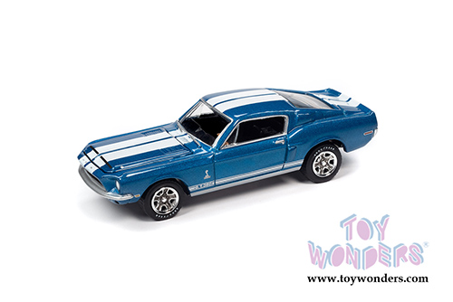 Round 2 Johnny Lightning - Collector Tin | Ford Mustang Shelby GT-350&reg; Hardtop (1968, 1/64 scale diecast model car, Acapulco Blue/White) JLSP109/24B