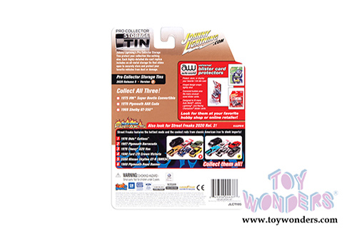 Round 2 Johnny Lightning - Collector Tin | Ford Mustang Shelby GT-350&reg; Hardtop (1968, 1/64 scale diecast model car, Acapulco Blue/White) JLSP109/24B