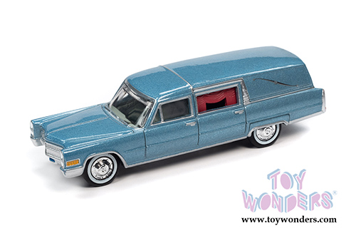 Round 2 Johnny Lightning - Cadillac&reg; Hearse (1966, 1/64 scale diecast model car, Light Blue) JLSP114/24
