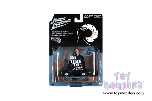 Round 2 Johnny Lightning - Silver Screen Machines James Bond Aston Martin V8 with Collectible Tin Display (1987, 1/64 scale diecast model car, Black) JLSP119/24