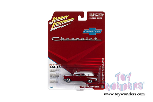 Round 2 Johnny Lightning - Chevrolet&reg; Ambulance (1957, 1/64 scale diecast model car, Kosmos Red/White) JLSP130/24