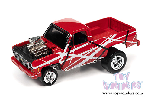 Round 2 Johnny Lightning - Street Freaks 2021 Release 1 Set A | Chevrolet&reg; Cheyenne 10 Pickup Truck - Zinger (1973, 1/64 scale diecast model car, Red/White/Black) JLSP141/24A