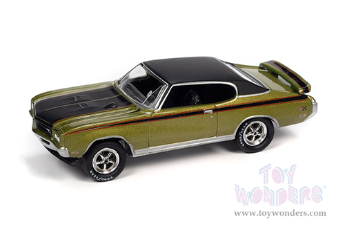 Round 2 Johnny Lightning - Muscle Cars U.S.A. | Buick® GSX Hardtop Class of 1971 (1971, 1/64 scale diecast model car, Lime Mist Green/Black) JLSP151/24B