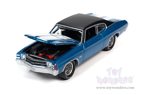 Round 2 Johnny Lightning - Muscle Cars U.S.A. | Chevrolet&reg; Chevelle SS 454 Hardtop Class of 1971 (1971, 1/64 scale diecast model car, Mulsanne Blue) JLSP154/24A