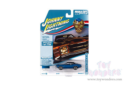 Round 2 Johnny Lightning - Muscle Cars U.S.A. | Chevrolet&reg; Chevelle SS 454 Hardtop Class of 1971 (1971, 1/64 scale diecast model car, Mulsanne Blue) JLSP154/24A