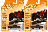 Show product details for Round 2 Johnny Lightning - Classic Gold 2021 Release 3 Set B | Pontiac® Grand Am (1973, 1/64 scale diecast model car, Golden Olive Metallic) JLSP163/24B