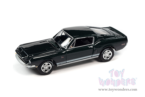 Round 2 Johnny Lightning - Muscle Cars U.S.A. | Shelby GT-500KR&reg; (1968, 1/64 scale diecast model car, Highland Green w/White Rocker Stripes) JLSP172/24B