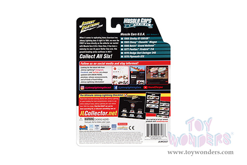 Round 2 Johnny Lightning - Muscle Cars U.S.A. | Plymouth GTX (1970, 1/64 scale diecast model car, Moulin Rouge w/Black Dual Side Stripes) JLSP177/24A