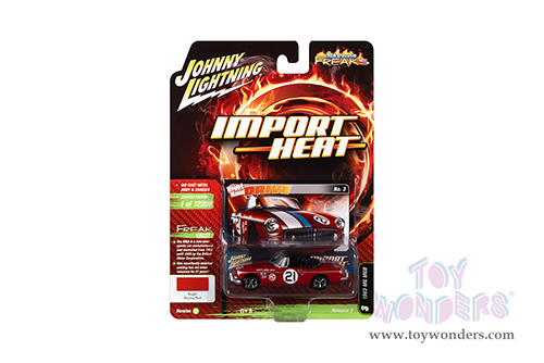 Round 2 Johnny Lightning - Street Freaks 2021 Release 3 Set A | MG MGB - Import Heat (1963, 1/64 scale diecast model car, Euro Red) JLSP179/24A