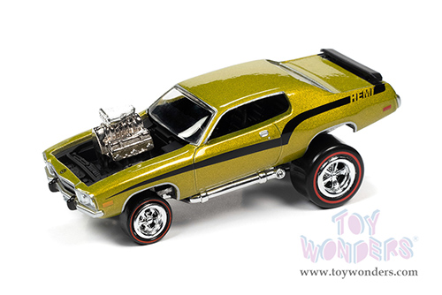 Round 2 Johnny Lightning - Street Freaks 2021 Release 3 Set A | Plymouth Road Runner - Zingers! (1973, 1/64 scale diecast model car, Lime Gold Metallic) JLSP182/24A