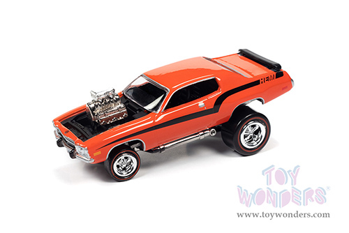 Round 2 Johnny Lightning - Street Freaks 2021 Release 3 Set B | Plymouth Road Runner - Zingers! (1973, 1/64 scale diecast model car, Hemi Orange) JLSP182/24B
