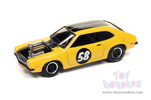 Round 2 Johnny Lightning - Street Freaks 2021 Release 3 Set B | Ford Pinto - Spoilers (1971, 1/64 scale diecast model car, Fluorescent Orange/Black stripes) JLSP183/24B