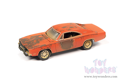 Round 2 Johnny Lightning - Barn Finds | Dodge Charger R/T Weathered (1969, 1/64 scale diecast model car, Orange) JLSP192/24