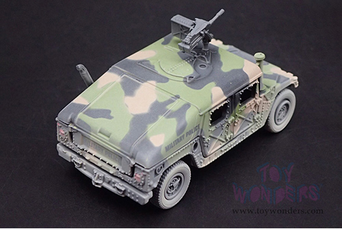 Round 2 Johnny Lightning - Military 2021 Release 1 Set B - M1025 HMMWV Armament Carrier HUMVEE 4-CT Armored Fastback United Nations Peacekeeping Mission - Policing Kosovo - Wheeled Warriors (1/64 scale diecast model car, Battle Worn Camo) JLSP198/24B