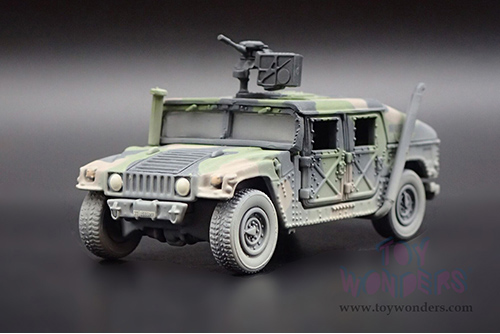 Round 2 Johnny Lightning - Military 2021 Release 1 Set B - M1025 HMMWV Armament Carrier HUMVEE 4-CT Armored Fastback United Nations Peacekeeping Mission - Policing Kosovo - Wheeled Warriors (1/64 scale diecast model car, Battle Worn Camo) JLSP198/24B