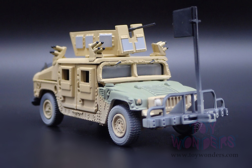 Round 2 Johnny Lightning - Military 2021 Release 1 Set A - HUMVEE 4-CT Armored Fastback M1114 HA (Heavy) Up-Armored HMMWV "The Iraq War 2003 to 2011 - U.S. Led Armed Conflict" - Wheeled Warriors (1/64 scale diecast model car, Tan) JLSP199/24B