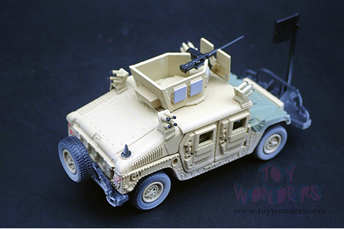 Round 2 Johnny Lightning - Military 2021 Release 1 Set A - HUMVEE 4-CT Armored Fastback M1114 HA (Heavy) Up-Armored HMMWV "The Iraq War 2003 to 2011 - U.S. Led Armed Conflict" - Wheeled Warriors (1/64 scale diecast model car, Tan) JLSP199/24B