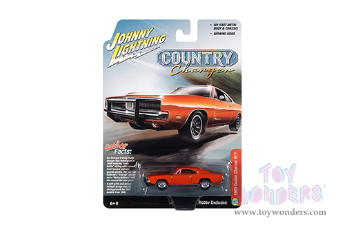 Round 2 Johnny Lightning - Country Charger | Dodge Charger R/T (1969, 1/64 scale diecast model car, Orange) JLSP206/24