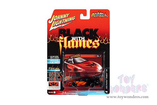 Round 2 Johnny Lightning - Street Freaks 2021 Release 4 Set A | Pontiac&reg; Firebird&reg; T/A - Black with Flames (1993, 1/64 scale diecast model car, Black w/Red Firebird Flames) JLSP210/24A
