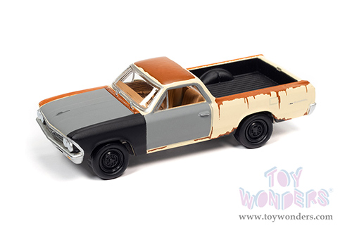 Round 2 Johnny Lightning - Street Freaks 2021 Release 4 Set B | Chevrolet&reg; El Camino&trade; - Project in Progress (1966, 1/64 scale diecast model car, Lemonwood Yellow Gloss w/Primer & Rust) JLSP212/24B