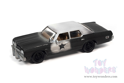 Round 2 Johnny Lightning - Pop Culture Series | Dodge Monaco Bluesmobile "The Blues Brothers" (1972, 1/64 scale diecast model car, Black/White) JLSP215/24