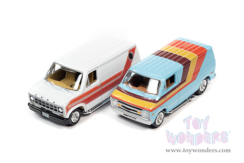 Round 2 Johnny Lightning - 2-Packs 2021 Release 4 Set A - Boogie Vans (1/64 scale diecast model car, Asstd.) JLSP219/24A
