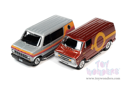 Round 2 Johnny Lightning - 2-Packs 2021 Release 4 Set B - Boogie Vans (1/64 scale diecast model car, Asstd.) JLSP219/24B
