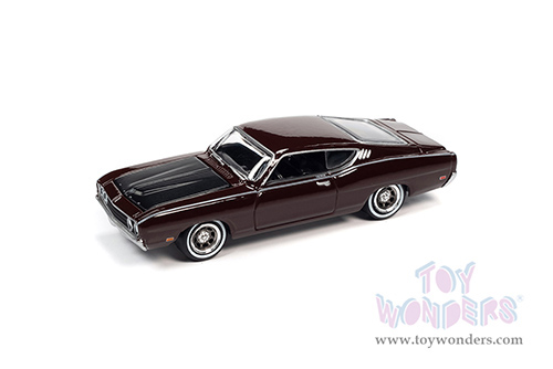 Round 2 Johnny Lightning - Classic Gold 2022 Release 1 Set B | Ford Torino Talladega (1969, 1/64 scale diecast model car, Royal Maroon) JLSP222/24B