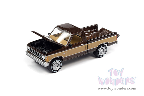 Round 2 Johnny Lightning - Classic Gold 2022 Release 1 Set B | Ford Ranger XL (1984, 1/64 scale diecast model car, Walnut Metallic w/ Desert Tan Sides) JLSP224/24B