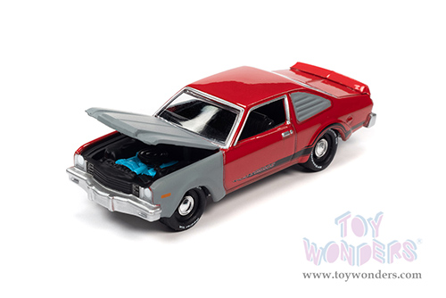Round 2 Johnny Lightning - Street Freaks 2022 Release 1 Set B | Plymouth Road Runner - Project in Progress (1976, 1/64 scale diecast model car, Bright Red & Primer Gray) JLSP233/24B