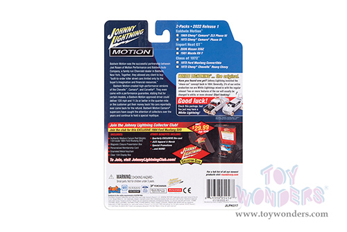 Round 2 Johnny Lightning - 2-Packs 2022 Release 1 Set B - Baldwin Motion (1/64 scale diecast model car, Asstd.) JLSP240/24B