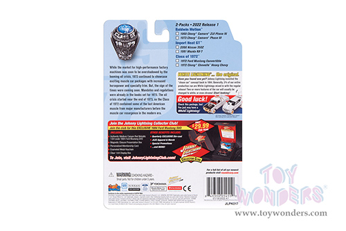 Round 2 Johnny Lightning - 2-Packs 2022 Release 1 Set A - Class of 1972 (1/64 scale diecast model car, Asstd.) JLSP242/24A
