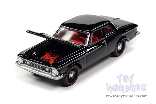 Round 2 Johnny Lightning - Classic Gold 2022 Release 2 Set A | Plymouth Savoy Max Wedge (1962, 1/64 scale diecast model car, Silhouette Black) JLSP248/24A