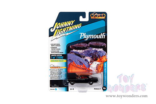 Round 2 Johnny Lightning - Classic Gold 2022 Release 2 Set A | Plymouth Savoy Max Wedge (1962, 1/64 scale diecast model car, Silhouette Black) JLSP248/24A