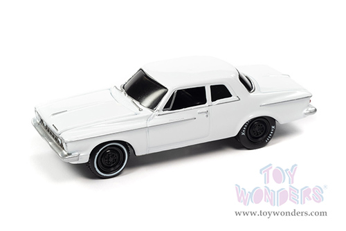 Round 2 Johnny Lightning - Classic Gold 2022 Release 2 Set B | Plymouth Savoy Max Wedge (1962, 1/64 scale diecast model car, Alpine White) JLSP248/24B