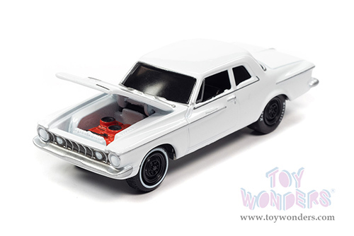 Round 2 Johnny Lightning - Classic Gold 2022 Release 2 Set B | Plymouth Savoy Max Wedge (1962, 1/64 scale diecast model car, Alpine White) JLSP248/24B