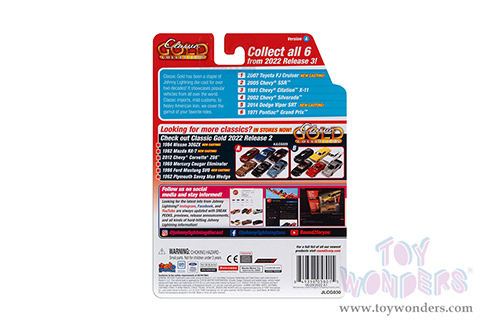 Round 2 Johnny Lightning - Classic Gold 2022 Release 3 Set A | Chevy® SSR™ (2005, 1/64 scale diecast model car, Bermuda Blue/White stripes) JLSP279/24A MAP: $7.99