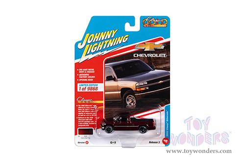 Round 2 Johnny Lightning - Classic Gold 2022 Release 3 Set B | Chevy&reg; Silverado&trade; Pickup (2002, 1/64 scale diecast model car, Cherry Red) JLSP281/24B MAP: $7.99