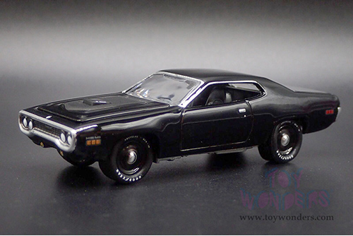 Round 2 Johnny Lightning - Plymouth Road Runner "Mecum Auctions" (1971, 1/64 scale diecast model car, Gloss Black) JLSP377/24