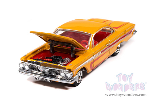 Round 2 Johnny Lightning - Street Freaks | Chevrolet® Impala™ SS™ - Scrapin’™ (1961, 1/64 scale diecast model car, Metallic Yellow w/Red) JLSP406/24A MAP: $9.49