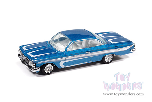 Round 2 Johnny Lightning - Street Freaks | Chevrolet® Impala™ SS™ - Scrapin’™ (1961, 1/64 scale diecast model car, Metallic Blue w/White) JLSP406/24B MAP: $9.49