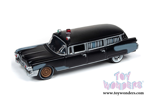 Round 2 Johnny Lightning - Silver Screens Machines | Ghostbusters&reg; Project Pre-Ecto Cadillac Eldorado Ambulance (1959, 1/64 scale diecast model car, Black) JLSS005/24