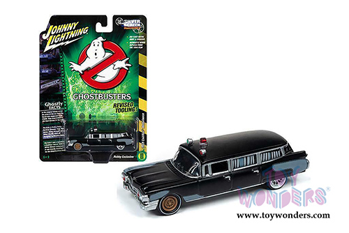 Round 2 Johnny Lightning - Silver Screens Machines | Ghostbusters&reg; Project Pre-Ecto Cadillac Eldorado Ambulance (1959, 1/64 scale diecast model car, Black) JLSS005/24