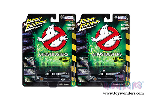 Round 2 Johnny Lightning - Silver Screens Machines | Ghostbusters&reg; Project Pre-Ecto Cadillac Eldorado Ambulance (1959, 1/64 scale diecast model car, Black) JLSS005/24