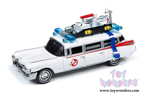Round 2 Johnny Lightning - Silver Screens Machines | Ghostbusters&reg; Ecto-1A Cadillac Ambulance (1959, 1/64 scale diecast model car, White) JLSS006/24