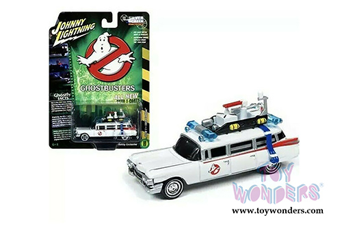 Round 2 Johnny Lightning - Silver Screens Machines | Ghostbusters&reg; Ecto-1A Cadillac Ambulance (1959, 1/64 scale diecast model car, White) JLSS006/24