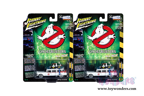 Round 2 Johnny Lightning - Silver Screens Machines | Ghostbusters&reg; Ecto-1A Cadillac Ambulance (1959, 1/64 scale diecast model car, White) JLSS006/24
