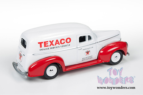 Round 2 Johnny Lightning - Texaco Ford Delivery Van (1940, 1/64 scale diecast model car, White w/Red) JLTX001/24