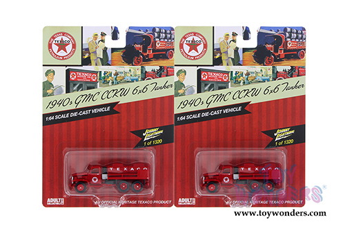 Round 2 Johnny Lightning - Texaco GMC&reg; CCKW 6x6 Tanker (1940, 1/64 scale diecast model car, Red) JLTX003/24